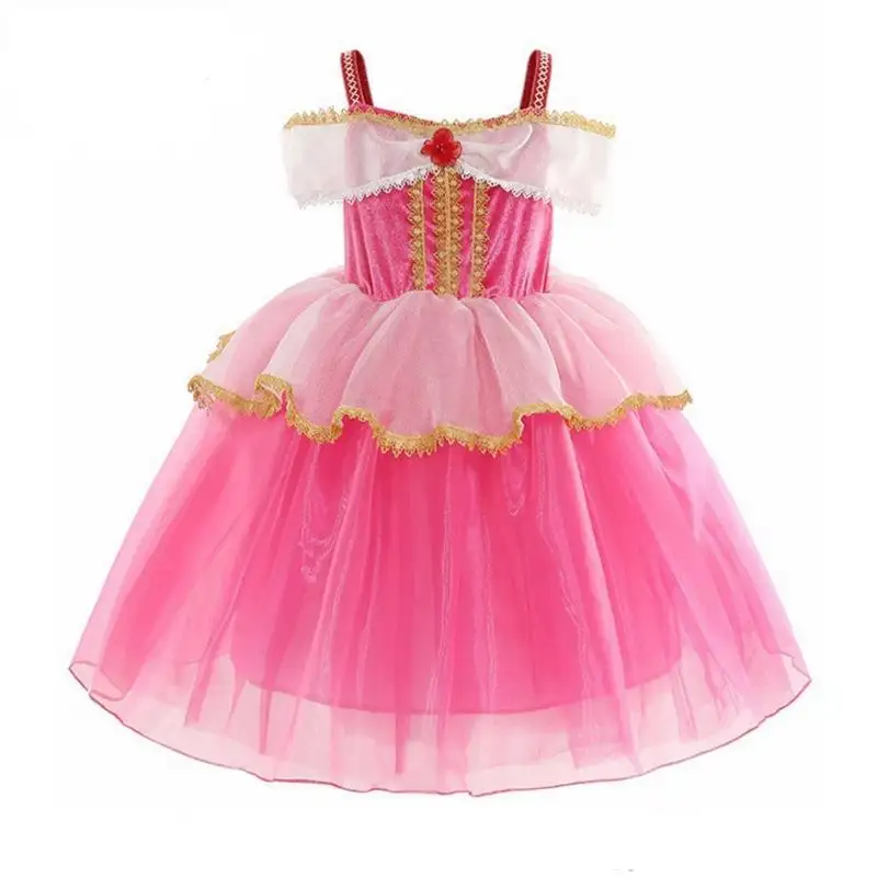 Produttore cinese Princess Aurora Dress Princess Party Halloween Cosplay Costume Dress con accessori