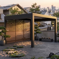 Pergola Bioclimatique Motorisée en Aluminium Sweet Home avec Toit Rétractable à Lames Orientables, Abri Extérieur Étanche Anti-UV