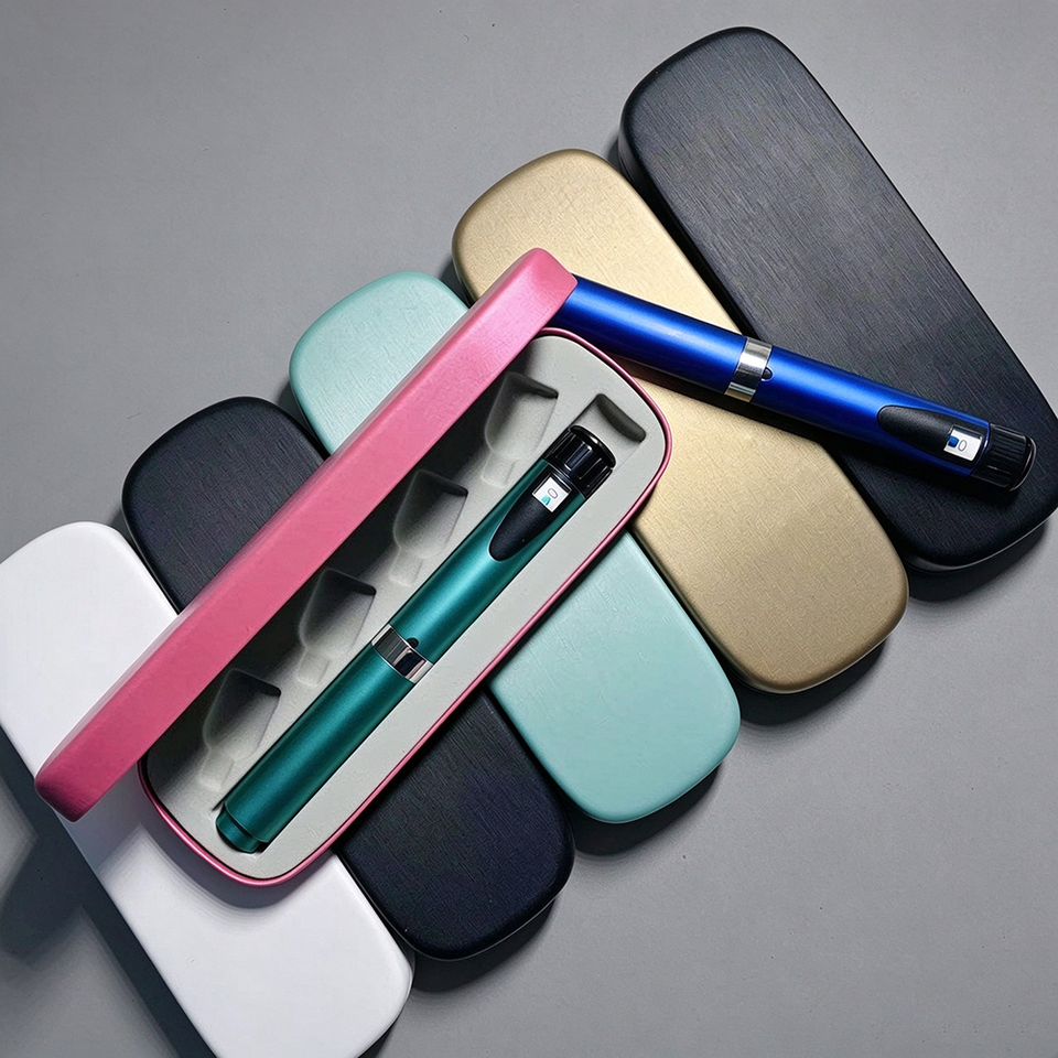 Portable Stylish Hard Pen Box, Leather Look PU Coating, Custom EVA ...