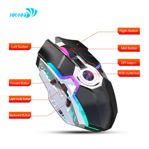 HK-HHT bộ phận máy tính xách tay 2.4G không dây tay phải RGB Luminous Chuột chơi game với im lặng theo dõi quang học Giao diện USB bán buôn - Product Image 5