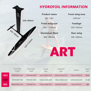 บอร์ดไฮโดรฟอยล์คาร์บอนไฟเบอร์น้ำหนักเบา High Performance ART GY1201 1291 ตร.ซม. สำหรับกีฬาทางน้ำและชุดเซิร์ฟ SUP JFS ART - Product Image 3