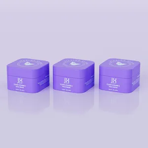 unique moisturizer packaging cosmetic containers sample packaging purple square plastic lip mask jar 2 oz jars with lids