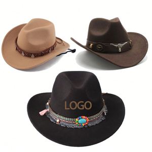 Chapeau de cowboy/cowgirl vintage en feutre de laine australienne de haute qualité, personnalisable, style old school, vente en gros 2025 - Product Image 1