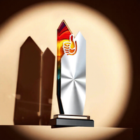 Trofeo de Cristal Deslumbrante, Diseño Personalizado, Medalla de Cristal Metálico, Grabado Láser, Impresión UV, Premios Anuales, Reconocimiento a Empleados