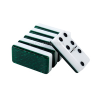 Jeu de dominos professionnel en acrylique vert, double 9, neuf, bicolore, en lucite, pour adultes