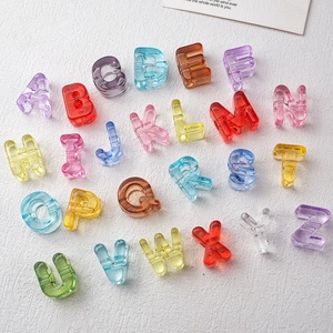Perles Alphabet en Acrylique Épais Plaquées UV pour la Fabrication de Bijoux DIY, Sacs, Porte-clé<span class=keywords><strong>s</strong></span>, Pendentifs et Fournitures Artisanales – Vente en Gros - Product Image 2