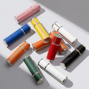 Atomiseur de parfum en cuir sans capuchon, rechargeable, 5ml 10ml, flacon vaporisateur miniature portable de voyage en verre, sérigraphie - Product Image 2