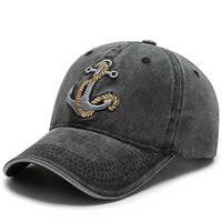 Casquette de baseball unisexe Yihaoyi personnalisée avec logo, broderie ancre vintage délavée, thème nautique, style streetwear, pour hommes et femmes