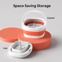HOLAMOPA Innovador juego de cubo de fregona plegable con centrifugadora y fregona plana para almacenamiento compacto y envío global