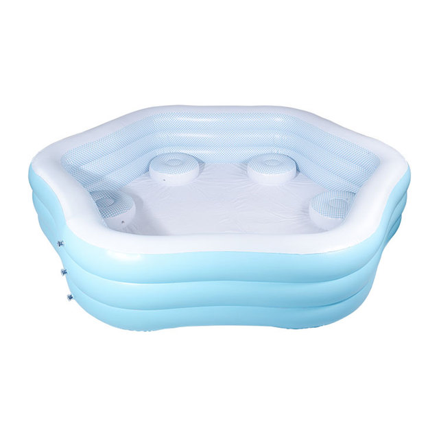 LIXIN Customize Homely Use 6 Person PVC Inflatable Family Pool with Seat for Garden 0.2-0.3mm Thick Customized Color & Size