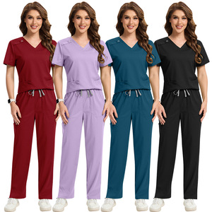 Ensembles d'uniformes de travail sur mesure en gros, infirmières, médecins, ensembles d'uniformes pour femmes avec polyester, élasthanne, extensible, respirant, uniformes chirurgicaux - Product Image 1