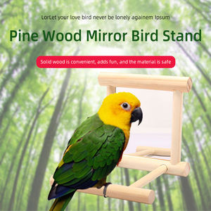 Hangende Papegaai Benodigdheden Vogelkooi Stand Accessoires Hout Vogel Klimmen Speelgoed Spiegel Papegaai Vogel Speelgoed Speelgoed - Product Image 2