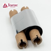Cinta de Resina de Cera para Transferencia Térmica de 0.5 Pulgadas (13.6mm) para Impresoras de Etiquetas Zebra, 55mm*70m, 110mm*74m