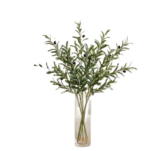 Branche d'<span class=keywords><strong>olivier</strong></span> artificielle haut de gamme à longue <span class=keywords><strong>tige</strong></span> de 102 cm, feuilles vertes en soie pour la décoration intérieure - Product Image 1