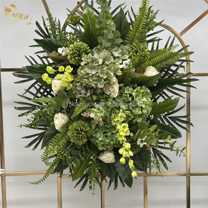 NIKA Nueva Hilera de Flores Artificiales para Funeral, Verde y Amarillo Mixto, para Decoración de Tumbas y Cementerios - Product Image 4