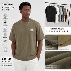 T-shirt graphique personnalisé imprimé, coupe oversize à épaules tombantes, en coton épais 300 g/m², 100 % coton, style streetwear, vente en gros TKAN913 - Product Image 1