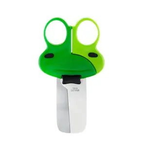 Funny Frog Shaped handle Stainless Steel School Children scissors for cutting plastic
