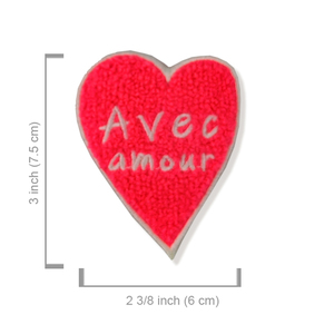 Animal Lesson Heart-Shaped Embroidered Canvas Fabric Patches Sew-On Hat Patch - Product Image 1
