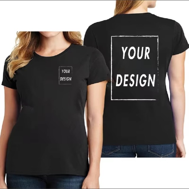Wholesale Custom Design T Shirt Front Back Logo Printing Personalized Team Uniform Tee Shirt Men Women Short Sleeve Cotton