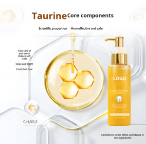 Taurine Adult <strong>Toothpaste</strong> - Fresh Breath, Teeth Whitening &amp; Stain Removal, Press-Type Dispenser, <strong>Gold</strong> Edition Bottle--OEM - Product Image 3