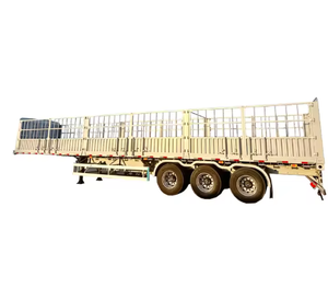 Semirremolque de 3 Ejes con Paredes Laterales para Transporte de Cercas en Almacenes, Precio de Fábrica, Alta Capacidad, en Venta - Product Image 1