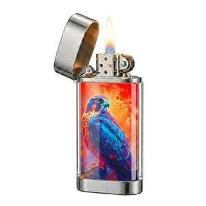 Falcon X French Stock Luxury Metal <b>Lighter</b> <b>Windproof</b> Refillable Oil Cigarette Custom Classic Engraved Design - Product Image 1