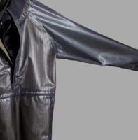 Veste longue imperméable pour homme, coupe-vent, respirante, en polyester/nylon ripstop jacquard, pour l'automne, avec demi-zip