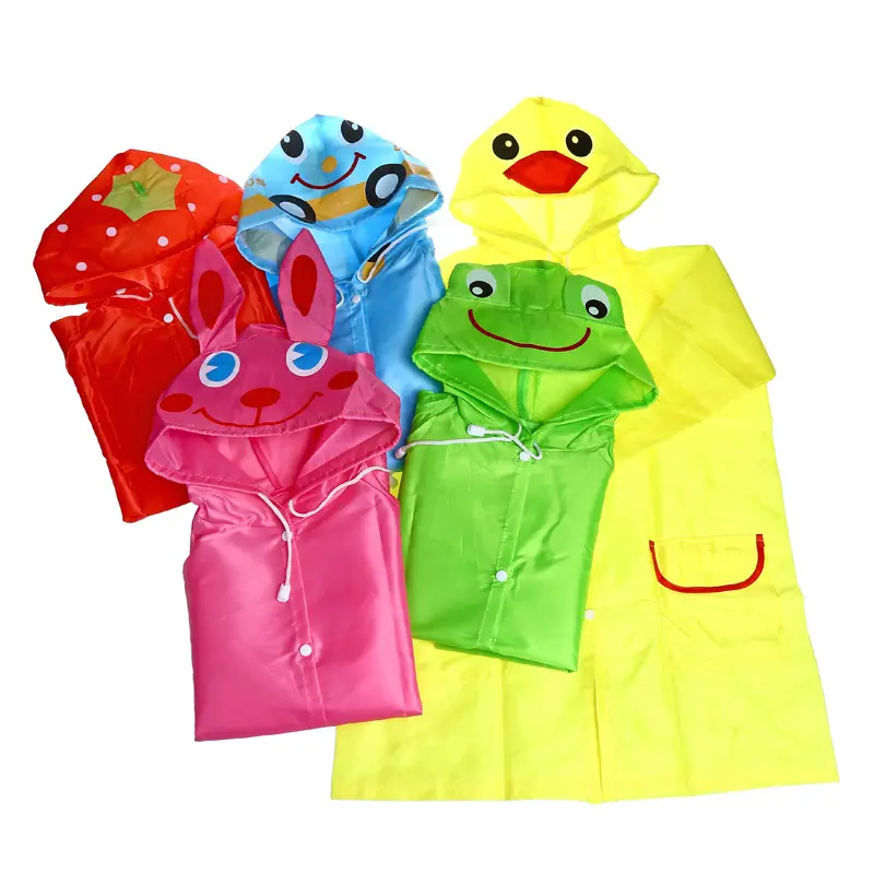 1pc Cute Cartoon Animal Kids Rain Coat Children Raincoat Rainwear Boys Girls Waterproof Raincoat Student Poncho Rainsuit