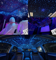 Kit d'éclairage à fibres optiques 300 fibres plastiques 12W avec application pour plafond de voiture effet ciel étoilé