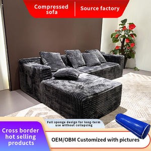 Sofa Minimalis Italia Blok Tofu Ruang Tamu Modern Nordik Ukuran Kecil Spons Vakum Terkompresi - Product Image 4