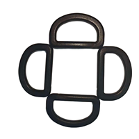Anillo en D de POM Negro Resistente, Fuerte y Seguro, Accesorio Impermeable para Mochila, Equipaje, Bolsa, Tamaño Pequeño