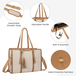 Mode personnalisée sac à bandoulière élégant grande capacité multifonctionnel <span class=keywords><strong>beige</strong></span> sacs fourre-tout en <span class=keywords><strong>cuir</strong></span> pour femmes - Product Image 6