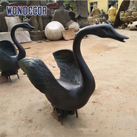 Wondecor Vente Chaude Statue de Cygne en Bronze Moderne en Métal de Taille Naturelle pour l'Extérieur