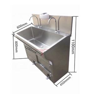 Fregadero MT MEDICAL de acero inoxidable 304, lavabo doble para lavar a mano, lavabo con Sensor automático o Pedal - Product Image 1