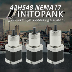 มอเตอร์สเต็ปเปอร์ HLTNC <span class=keywords><strong>42HS48</strong></span> อัตราทด 5:1 แบบแพลนเนทารี่ Nema 17 พร้อมเกียร์ลดความเร็ว 5 แรงม้า ติดตั้งแบบเอียง สำหรับร้านซ่อมเครื่องจักร - Product Image 2