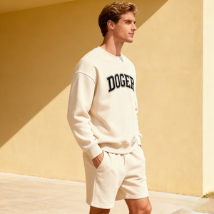 Doger ชุดวิ่งออกกำลังกายสำหรับผู้ชายชุดวอร์ม2ชิ้นสำหรับผู้ชายเสื้อสเวตเตอร์และกางเกงขาสั้นชุดวอร์มยาวเต็มตัวไซส์ใหญ่พิเศษ - Product Image 3