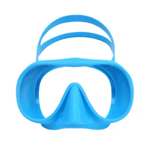 Fabrika doğrudan tedarik çerçevesiz derin dalış yüzme şnorkelli dalış maskesi anti sis sprey ücretsiz yarım yüz yetişkin tüplü dalış maskesi
