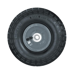 Neumáticos de <span class=keywords><strong>carretilla</strong></span> HL HANAK, 4,10/3,50-4, <span class=keywords><strong>rueda</strong></span> neumática de goma de repuesto, <span class=keywords><strong>eje</strong></span> de <span class=keywords><strong>16mm</strong></span>, soporta hasta 136Kg, negro/gris - Product Image 1