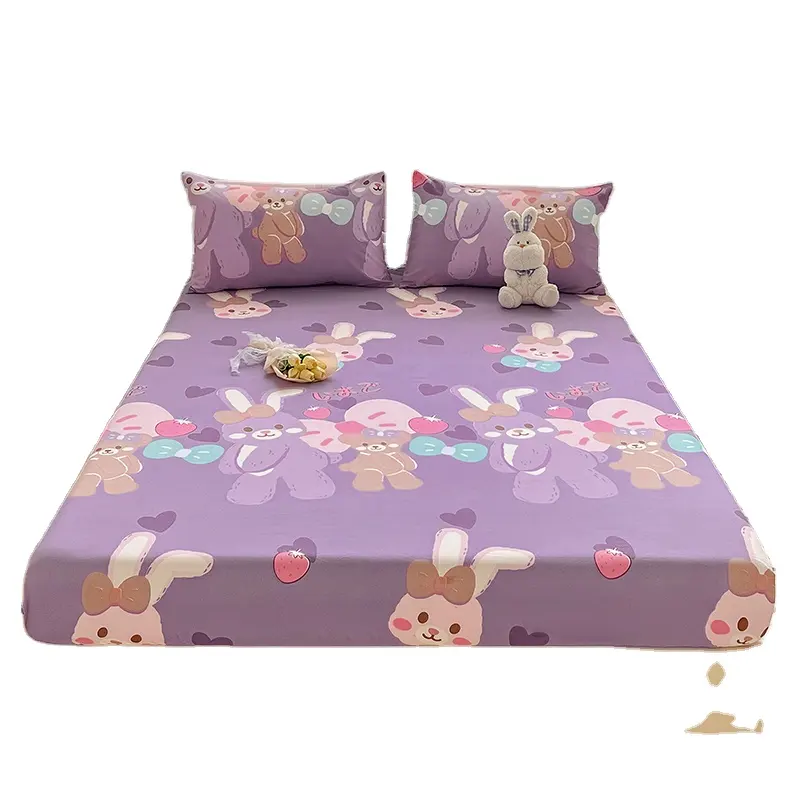 China factory Low-price fitted bed sheet King size fabric for mattress cover microfiber fitted sheet