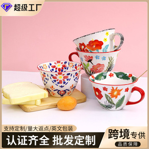 Factory direct sales of hand-painted underglaze colored <b>mugs</b>, <b>cute</b> office water cups, creative ceramic <b>mugs</b>, high-value - Product Image 3