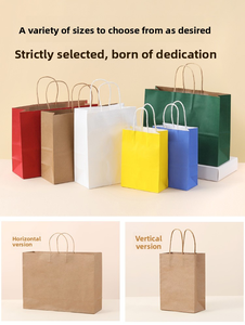Sacs en papier kraft personnalisés pour les courses, les cadeaux, les plats à emporter, les anniversaires et les mariages. Impression de logo disponible. - Product Image 3