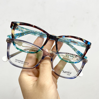 Montures de lunettes rectangulaires à monture complète tendance, déstockage, en acétate, unisexe, avec verres