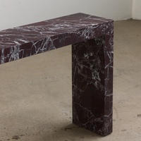 Table console rectangulaire en marbre naturel Rosso Lavanto, mobilier moderne de luxe léger pour salon, style minimaliste italien