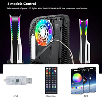 DIY RGB LED-Lichtstreifen-Set für PS5 Slim 8 Farben & 400 Effekte mit IR-Fernbedienung für Playstation 5 Konsolen-Zubehör
