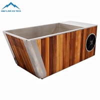 Baignoire de récupération en acier inoxydable 304/316L et cèdre rouge de qualité supérieure - Refroidisseur intégré 1,5 CV, utilisation toutes saisons pour la récupération et le bien-être en hôtel
