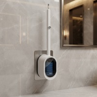 Ensemble de brosses de nettoyage de toilettes jetables écologiques à fixer au mur avec manche long