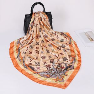 Cotton Ethnic Sporty Head & <b>Neck</b> <b>Scarf</b> with Custom Printed Leaf & Animal Patterns for Women-Four Seasons Use - Product Image 1