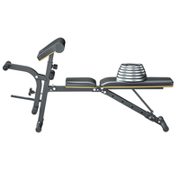 Banc de Fitness plat pliable multifonctionnel avec boucle de précurseur et accessoire de développement des jambes