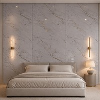 Panneau mural en marbre moderne UV, résistant à l'humidité, imperméable, rigide, brillant, découpé sur mesure, bord carré, pour villa et salle de sport