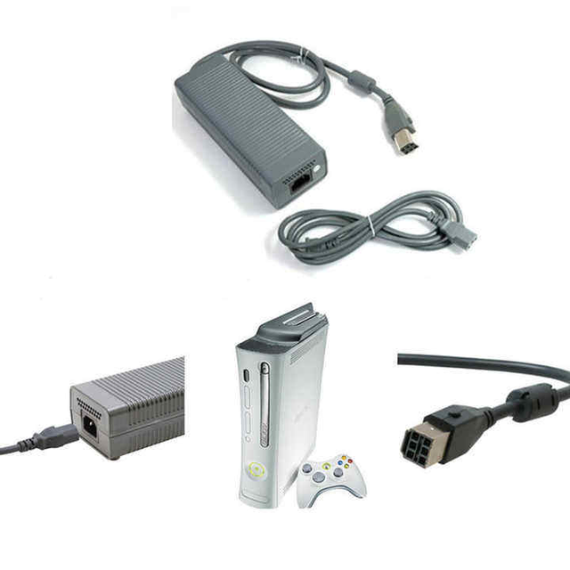 Factory Wholesale AC Adapter for Xbox 360 Fat Console Power Supply for Xbox 360 Universal Replacement Power Brick Cord Charger